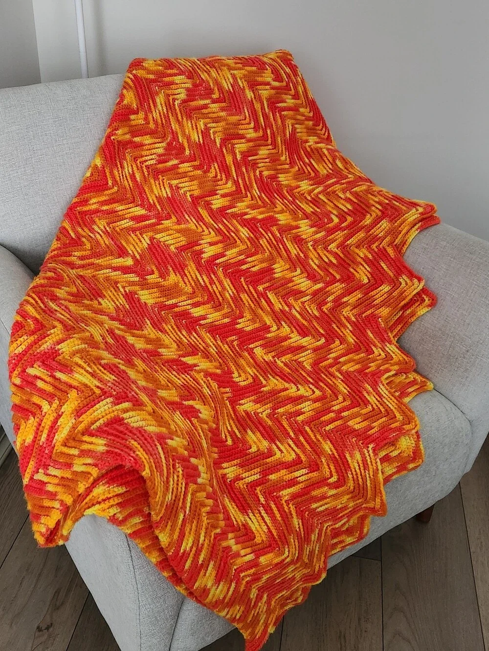 Handmade Chevron Throw Afghan